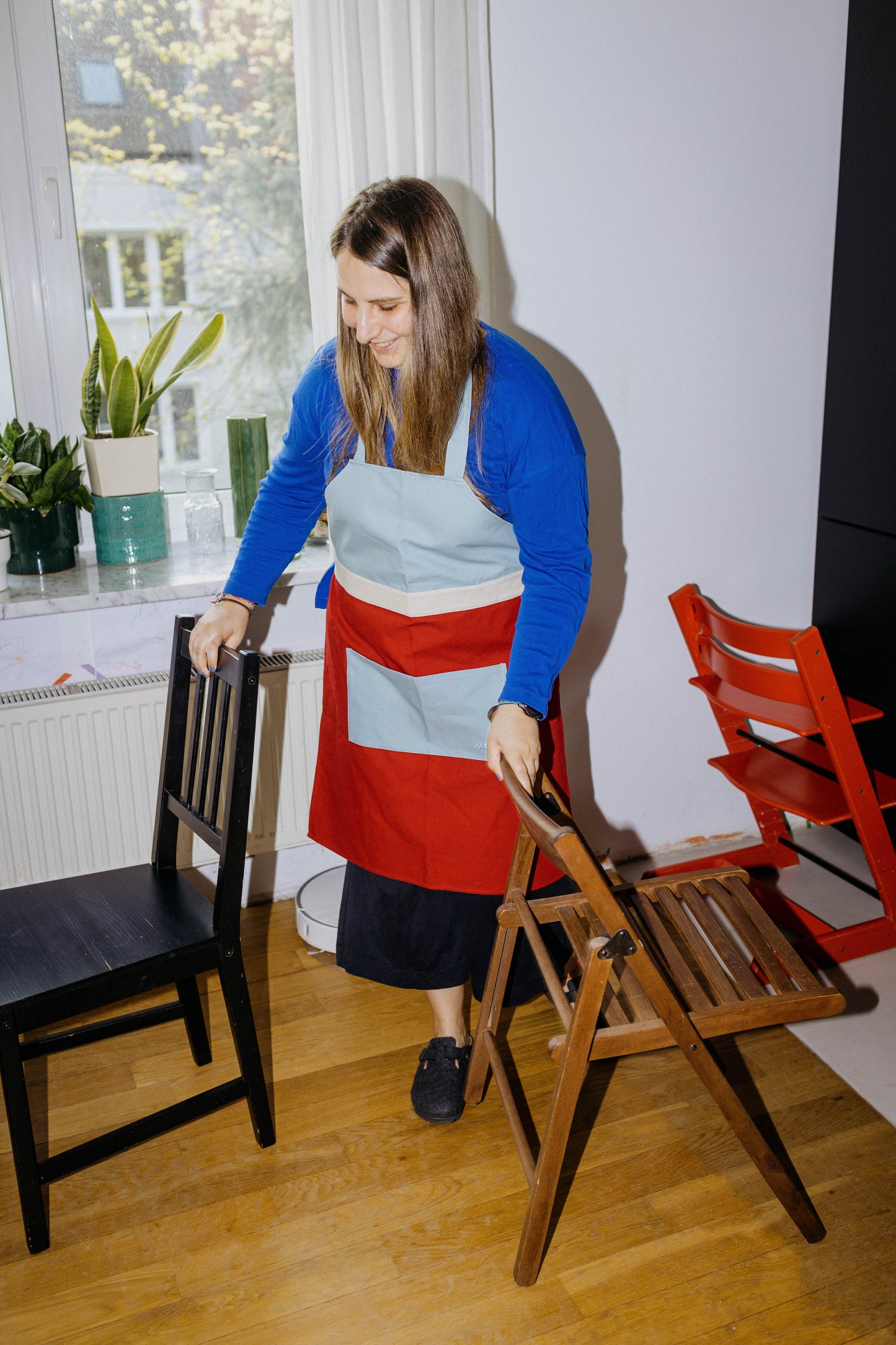 Zestaw fartuchów kuchennych - róż/błękit/beż